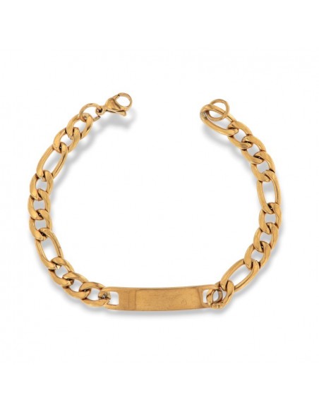 Bracciale Acciaio Dorato Piastra Personalizzabile [3735383c]
