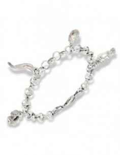 Bracciale Argento Rodiato Ciondoli Portafortuna [f39e940c]