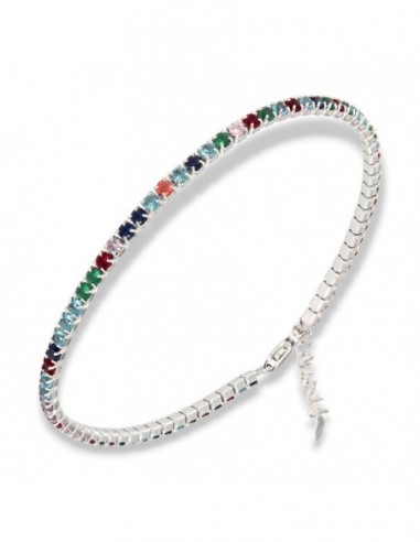 Bracciale Argento Tennis Zirconi Colorati 2MM [eba51775]
