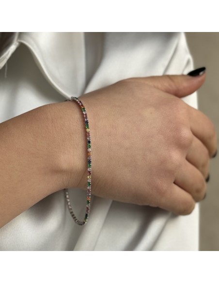 Bracciale Argento Tennis Zirconi Colorati 2MM [72ad5cdf]