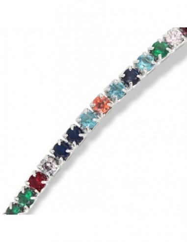 Bracciale Argento Tennis Zirconi Colorati 2MM [c5b09ddb]
