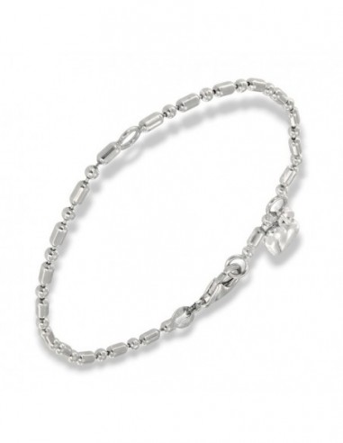 Bracciale Argento Rodiato Cuore Pendente [1e47ecfa]