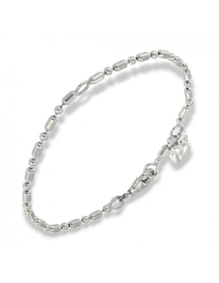 Bracciale Argento Rodiato Cuore Pendente [1e47ecfa]