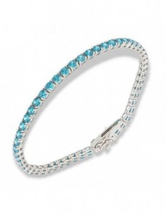 Bracciale Arg. Tennis Zirconi Celesti 3MM 19B [34843240]