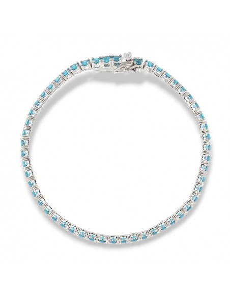 Bracciale Arg. Tennis Zirconi Celesti 3MM 19B [0b702ccc]