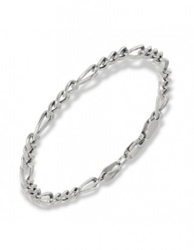 Bracciale Argento Rodiato Maglia 3+1 Smussata [f32989cd]