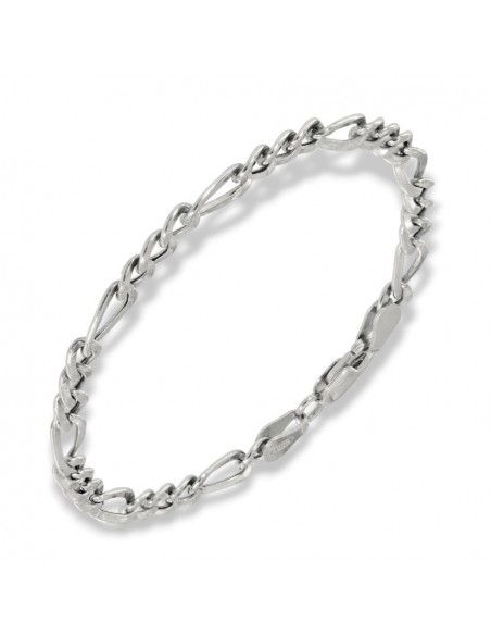 Bracciale Argento Rodiato Maglia 3+1 Smussata [f32989cd]