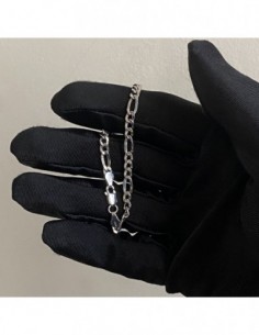 Bracciale Argento Rodiato Maglia 3+1 Smussata [f32989cd] 2