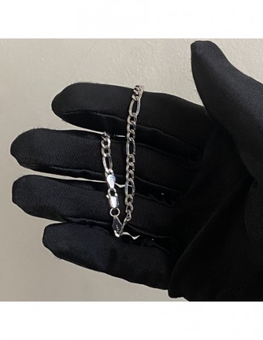 Bracciale Argento Rodiato Maglia 3+1 Smussata [1900e172]