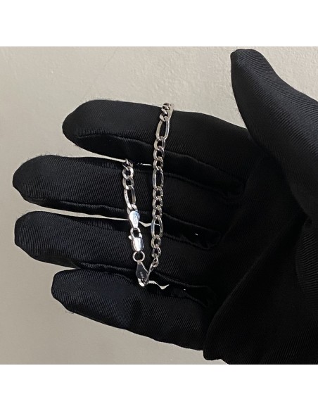 Bracciale Argento Rodiato Maglia 3+1 Smussata [1900e172]