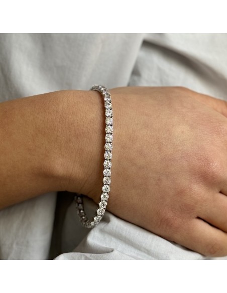 Bracciale Argento Tennis Zirconi Bianchi 4MM [1d928539]