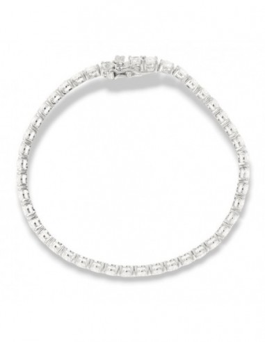 Bracciale Argento Tennis Zirconi Bianchi 4MM [afdf0323]