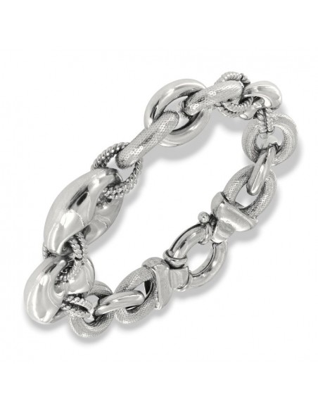 Bracciale Argento Rodiato Magia Marina E Maglia Ovale Gordonata [7205dd72]