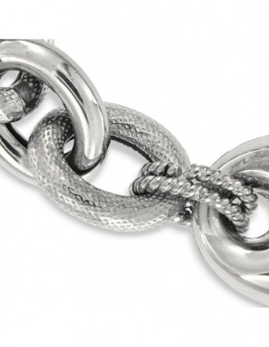 Bracciale Argento Rodiato Magia Marina E Maglia Ovale Gordonata [f088cb3e]