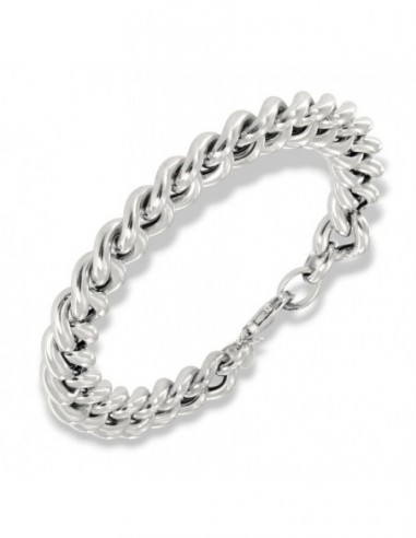 BRACCIALE ARGENTO RODIATO GRUMETTA LISCIA CUBANA [252625a1]