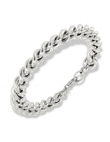 BRACCIALE ARGENTO RODIATO GRUMETTA LISCIA CUBANA [252625a1]