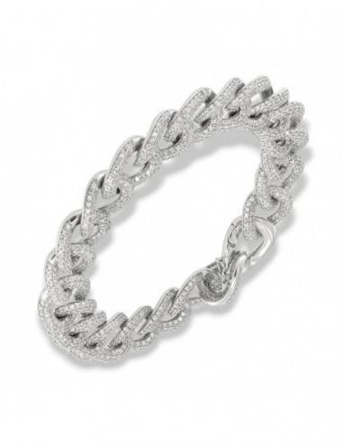 Bracciale Argento Rodiato Grumetta Zirconi Bianchi [4efafd77]