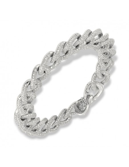 Bracciale Argento Rodiato Grumetta Zirconi Bianchi [4efafd77]