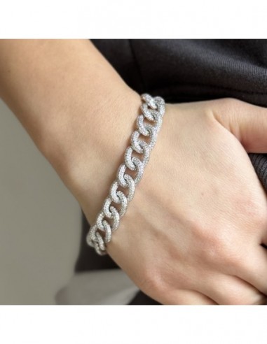 Bracciale Argento Rodiato Grumetta Zirconi Bianchi [d2c328ca]