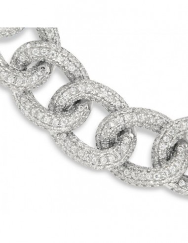 Bracciale Argento Rodiato Grumetta Zirconi Bianchi [65dee9ce]