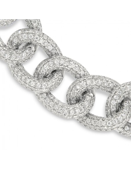 Bracciale Argento Rodiato Grumetta Zirconi Bianchi [65dee9ce]