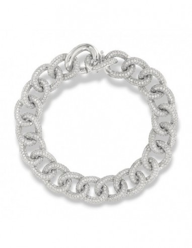 Bracciale Argento Rodiato Grumetta Zirconi Bianchi [608eaed0]