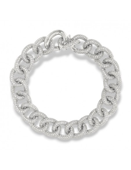 Bracciale Argento Rodiato Grumetta Zirconi Bianchi [608eaed0]