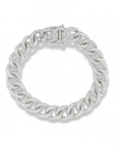 Bracciale Argento Rodiato Grumetta Zirconi Pavè [28056267]