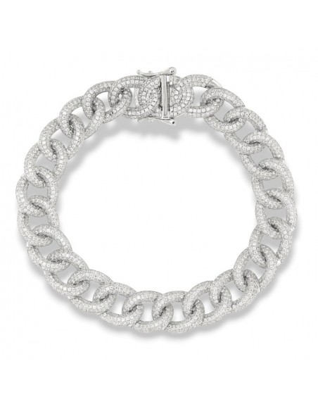 Bracciale Argento Rodiato Grumetta Zirconi Pavè [28056267]