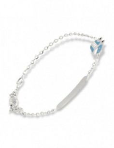 Bracciale Oro Bianco Neonato Bus Piastra Centrale [0e8e434e]