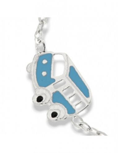 Bracciale Oro Bianco Neonato Bus Piastra Centrale [baec1a71]