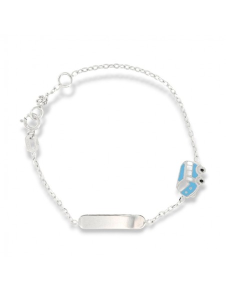Bracciale Oro Bianco Neonato Bus Piastra Centrale [af8cfd4d]
