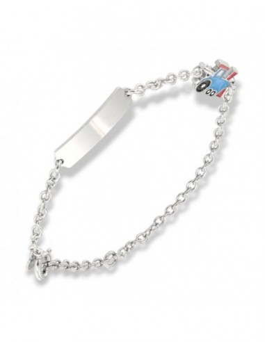 Bracciale Argento Rodiato Piastra Centrale Treno [e0b204ab]