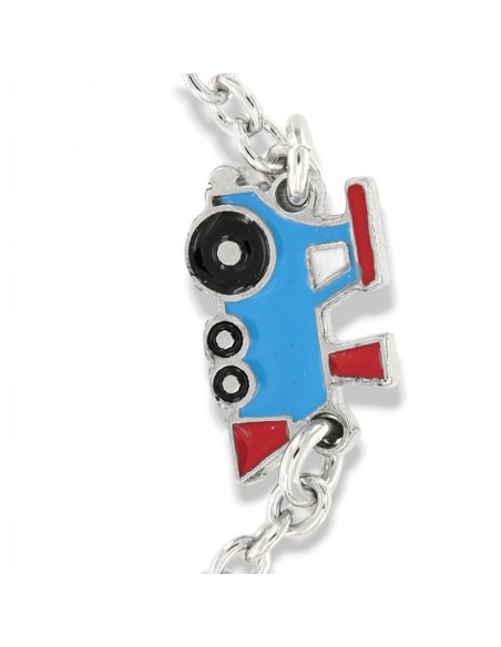 Bracciale Argento Rodiato Piastra Centrale Treno [e8830035]