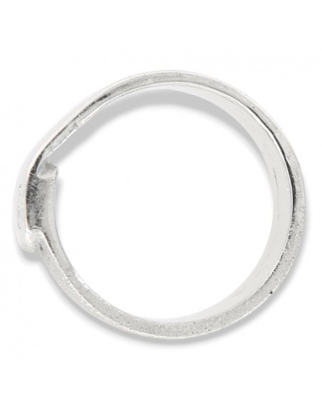 Anello Argento Rodiato Fascia Larga Sabbiata [5ec9599c]
