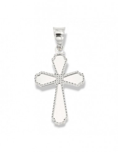 Ciondolo Oro Bianco Crocifisso Bordi Diamantati [96c906d0]