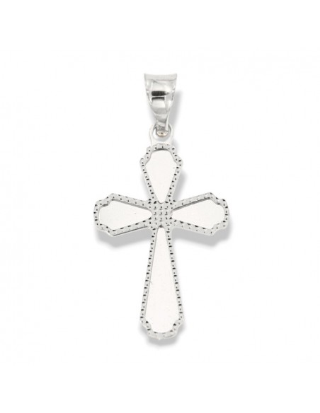 Ciondolo Oro Bianco Crocifisso Bordi Diamantati [96c906d0]