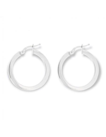 Orecchini Oro Bianco Cerchi Canna Squadrata 25MM [ca4cbb58]