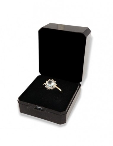 Anello Argento Dorato Topazio Azzurro Naturale [093ee2e4]