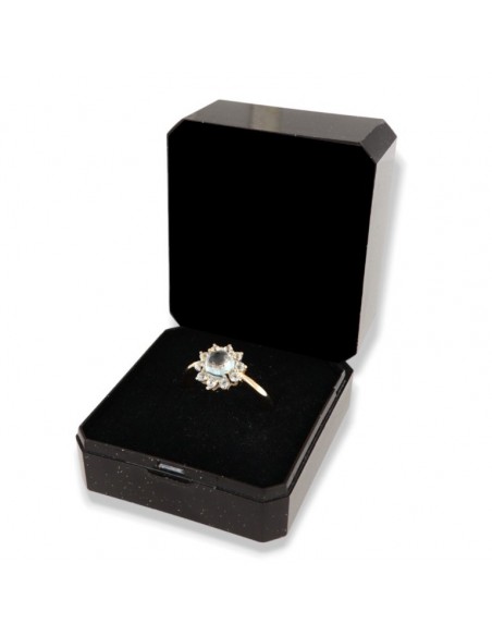 Anello Argento Dorato Topazio Azzurro Naturale [093ee2e4]