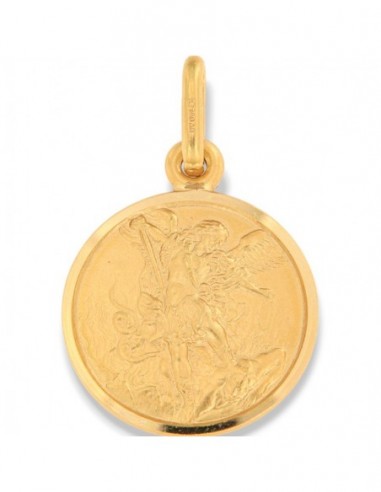 Ciondolo Oro Giallo Piastra Tonda Angeli Rilievo [88b7db68]