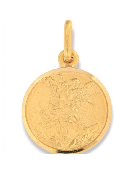 Ciondolo Oro Giallo Piastra Tonda Angeli Rilievo [88b7db68]