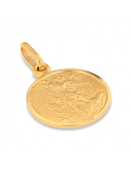 Ciondolo Oro Giallo Piastra Tonda Angeli Rilievo [0c835cac]