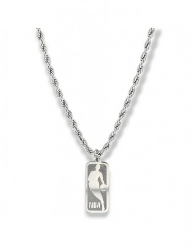 Collana Acciaio Maglia Rope Ciondolo Argento Rodiato NBA [eb86b15b]