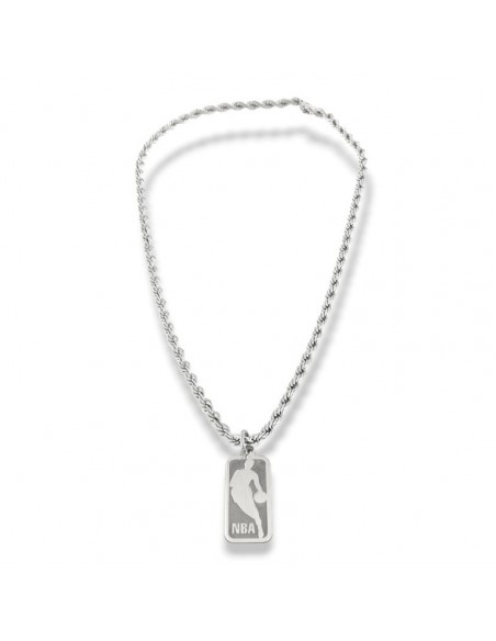 Collana Acciaio Maglia Rope Ciondolo Argento Rodiato NBA [ae314e42]