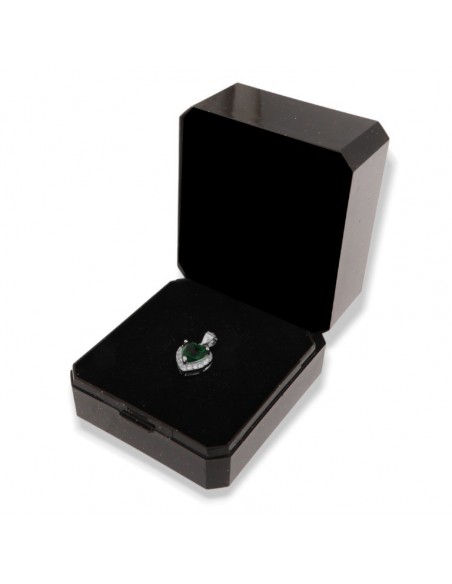 Ciondolo Argento Rodiato Principessa Cuore Verde [6bab792f]