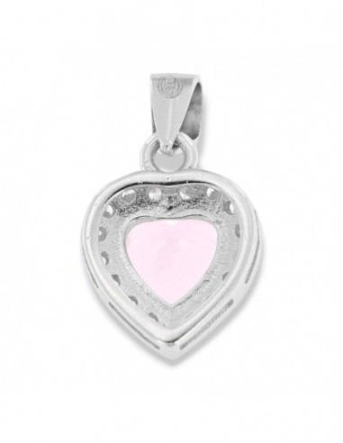 Ciondolo Argento Rodiato Principessa Cuore Rosa [1481f743]