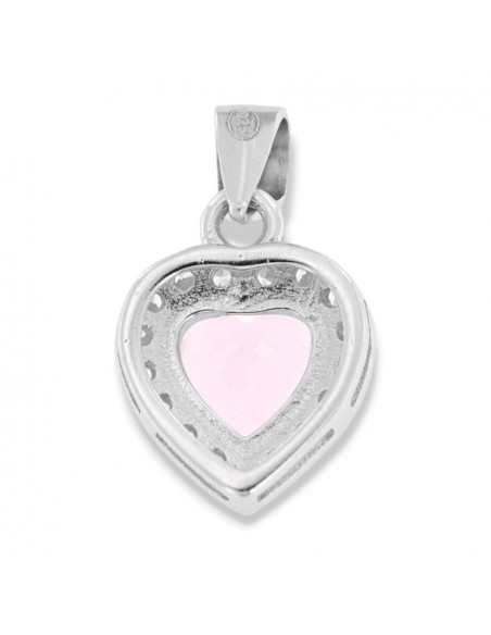 Ciondolo Argento Rodiato Principessa Cuore Rosa [1481f743]