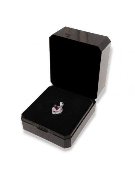 Ciondolo Argento Rodiato Principessa Cuore Rosa [a39c3647]