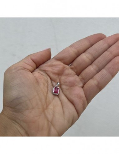 Ciondolo Argento Rodiato Principessa Rossa 6x4MM [8f0453ff]